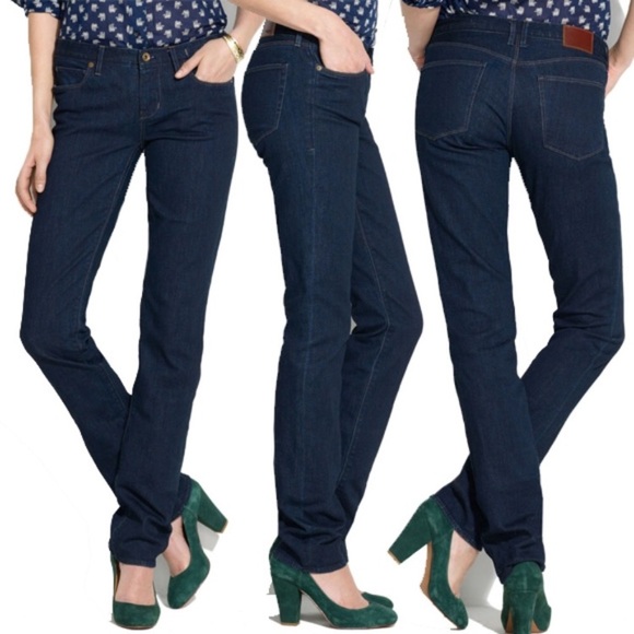MADEWELL • Dark Wash Rail Straight Skinny Jeans 24 - Picture 5 of 8